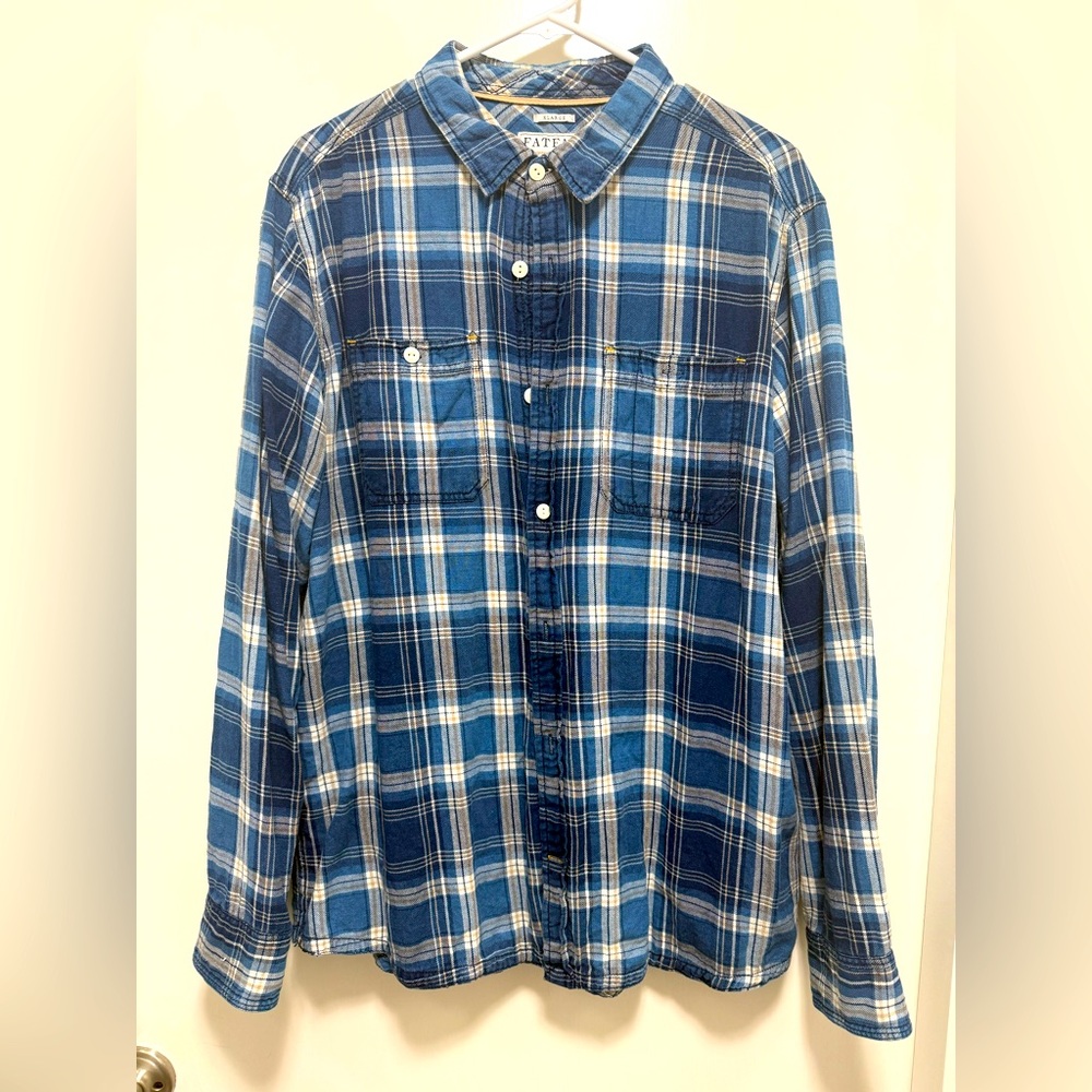 Fat Face long sleeve shirt- Blue/cream check